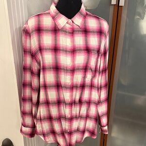 GAP Pink Plaid Women's Top